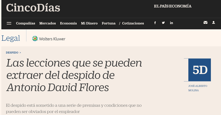 Las lecciones que se pueden extraer del despido de Antonio David Flores